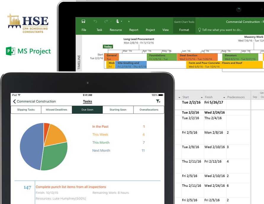 ms project screens with hse logo | HSEContractors.com